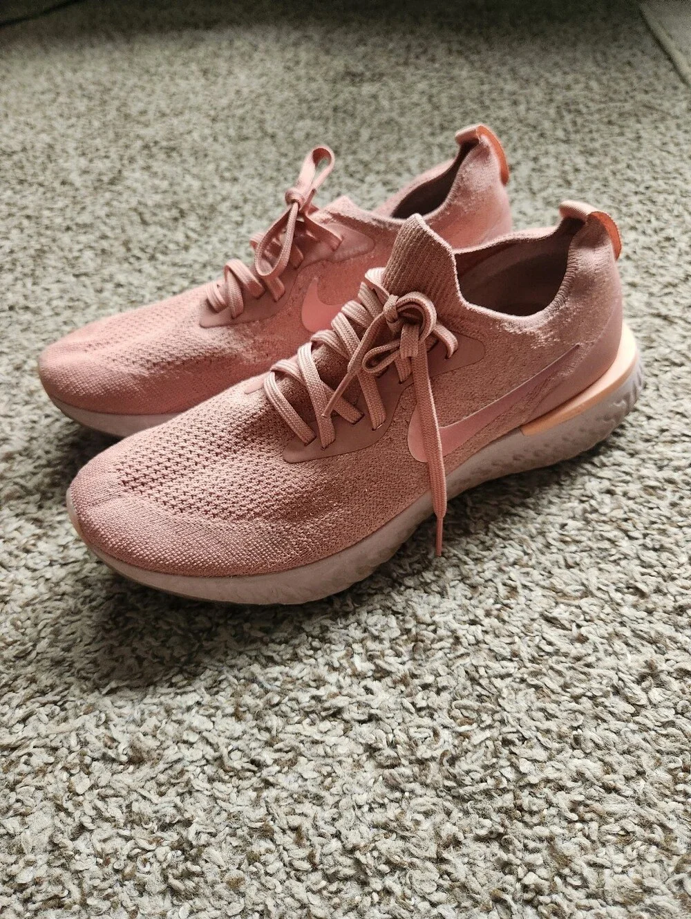 Nike Epic React Flyknit Pink Tint Sneakers - Picture 2 of 7